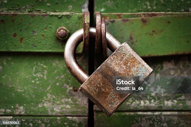 Door Padlock Stock Photo - Download Image Now - Accessibility, Bolt - Fastener, Brown