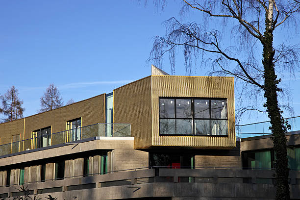 istock modern concrete penthouse architecture with gold facade  XXL 106510194
