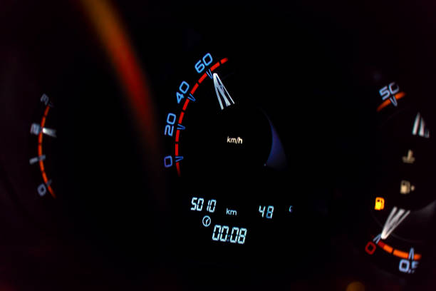 istock Speedometer in the car on the dashboard 1065104150