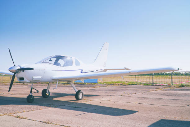 istock Light single-engine aircraft at the airport 1065104162