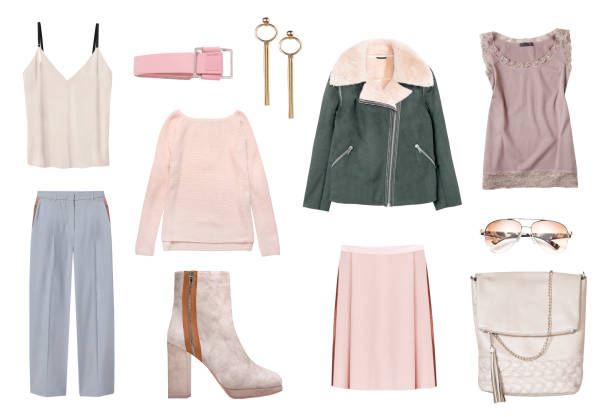 istock Women's clothes set isolated.Clothing collage. 1065109332
