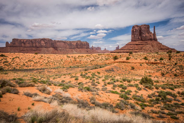 istock Monument Valley is located in both Arizona and Utah, and features giant red rock formations. 1065111854
