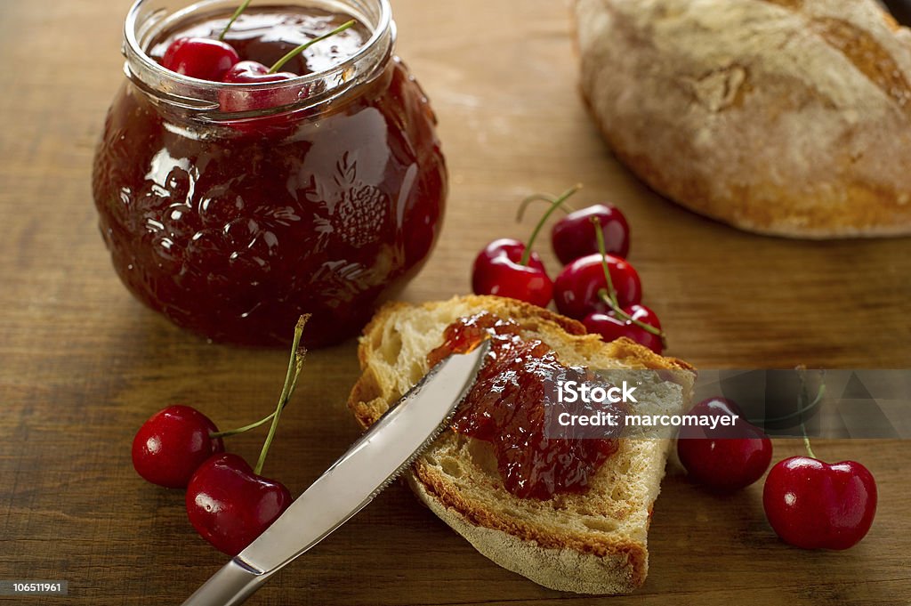 cherry jam  Bread Stock Photo