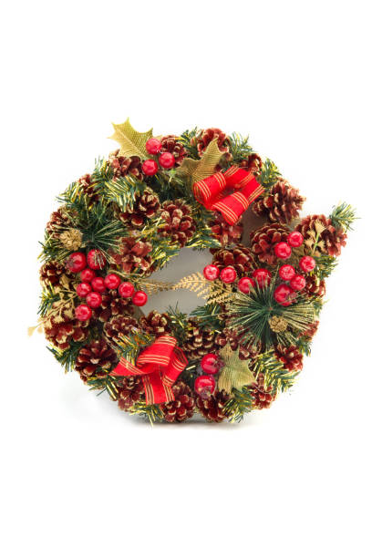 istock Christmas decoration wreath isolated on the white background. 1065123990