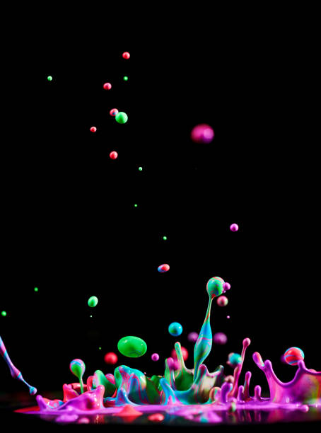 istock Dancing colored paint. Abstract sculpture dye. Splash of ink on a black background 1065125894