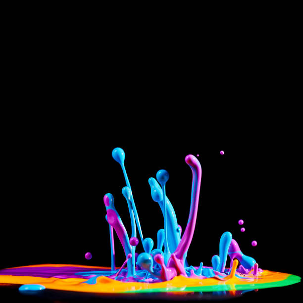 istock Dancing colored paint. Abstract sculpture dye. Splash of ink on a black background 1065125916