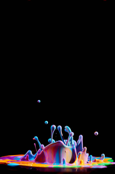 istock Dancing colored paint. Abstract sculpture dye. Splash of ink on a black background 1065125920