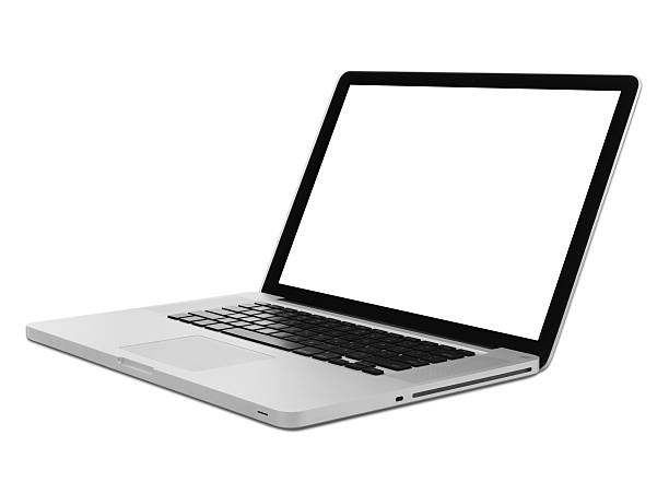 istock Side View Modern Aluminum Laptop Computer Isolated w/ Clipping Path 106513622