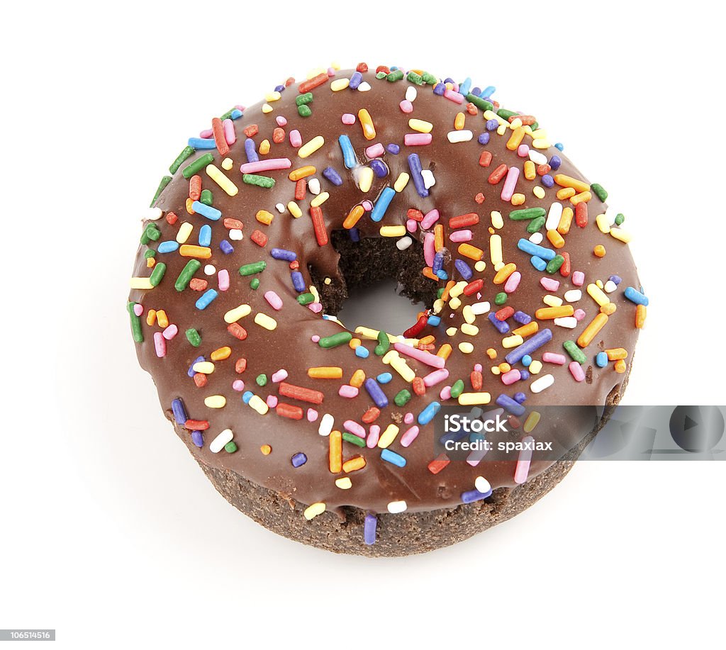 Donut mit Schokoguss - Lizenzfrei Bunt - Farbton Stock-Foto