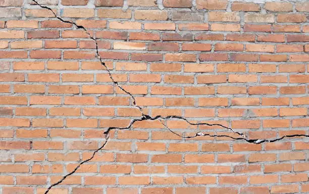 Photo of Cracked brick foundation