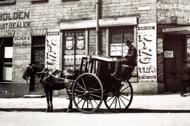 馬車とライダー 1924 年古い写真街 - シドニー 写真 ストックフォトと画像