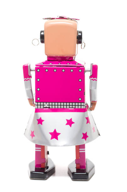 żeński robot z cyną - child retro revival old fashioned little girls zdjęcia i obrazy z banku zdjęć