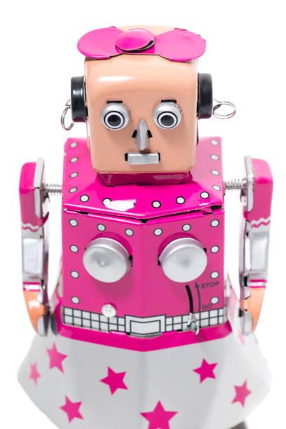 żeński robot z cyną - child retro revival old fashioned little girls zdjęcia i obrazy z banku zdjęć