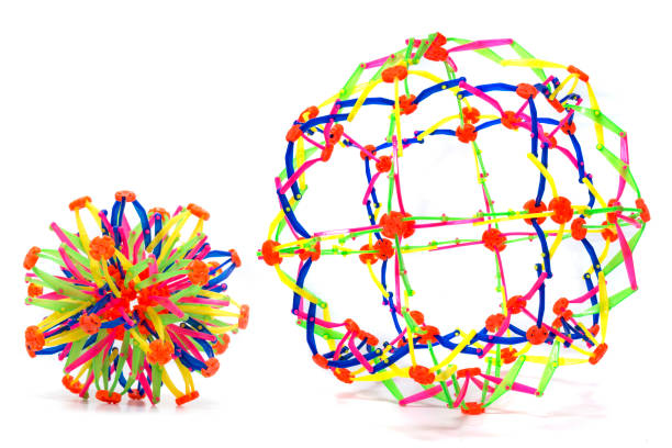 sfera di colore arcobaleno pieghevole - spherical joint foto e immagini stock