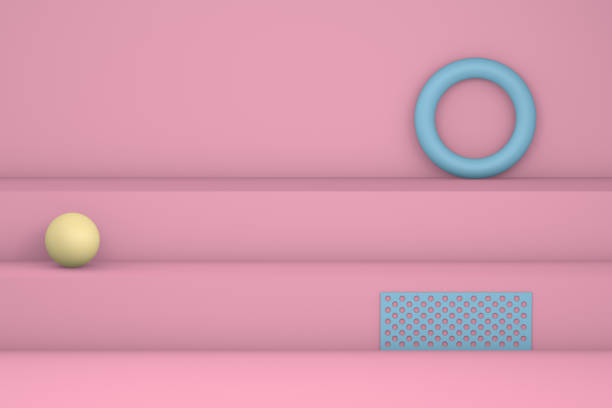 istock 3D Minimal staircase, podium concept with geometric shapes 1065149436