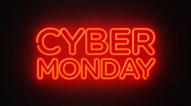 Photo of Cyber Monday Red Neon Light On Black Wall - Cyber Monday Concept