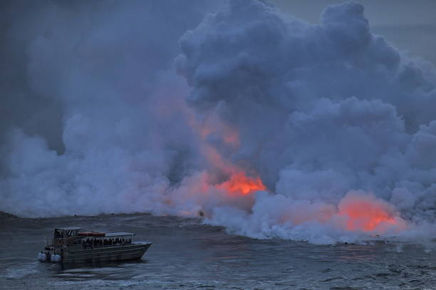 istock Volcanic eruption in Hawaii. 1065157642