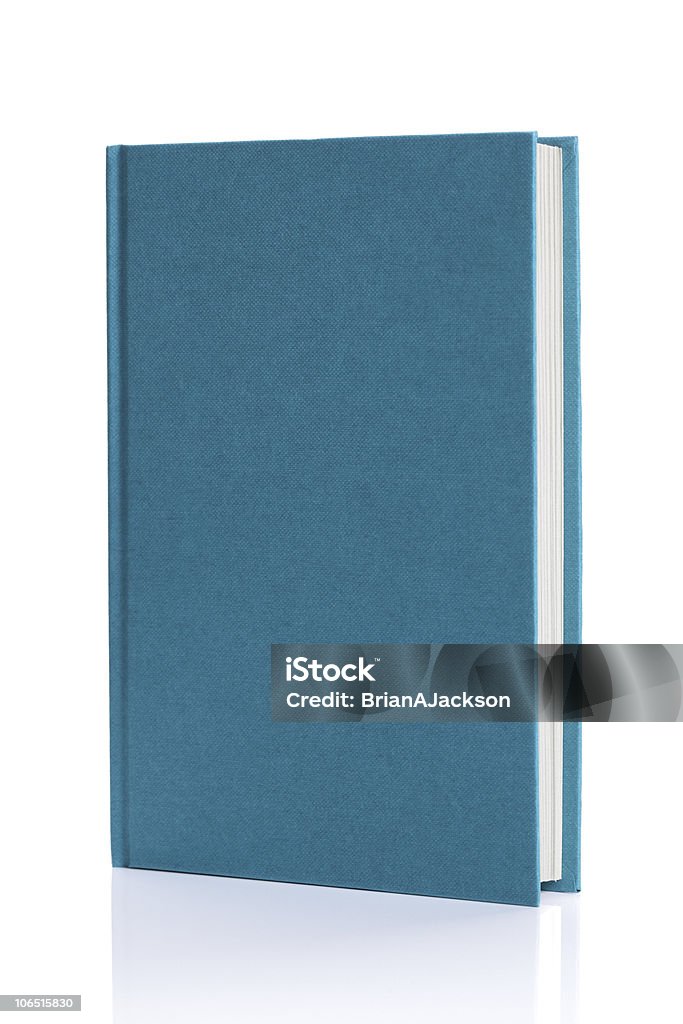 Isolado em branco, azul hardback Reserve - Foto de stock de Livro royalty-free