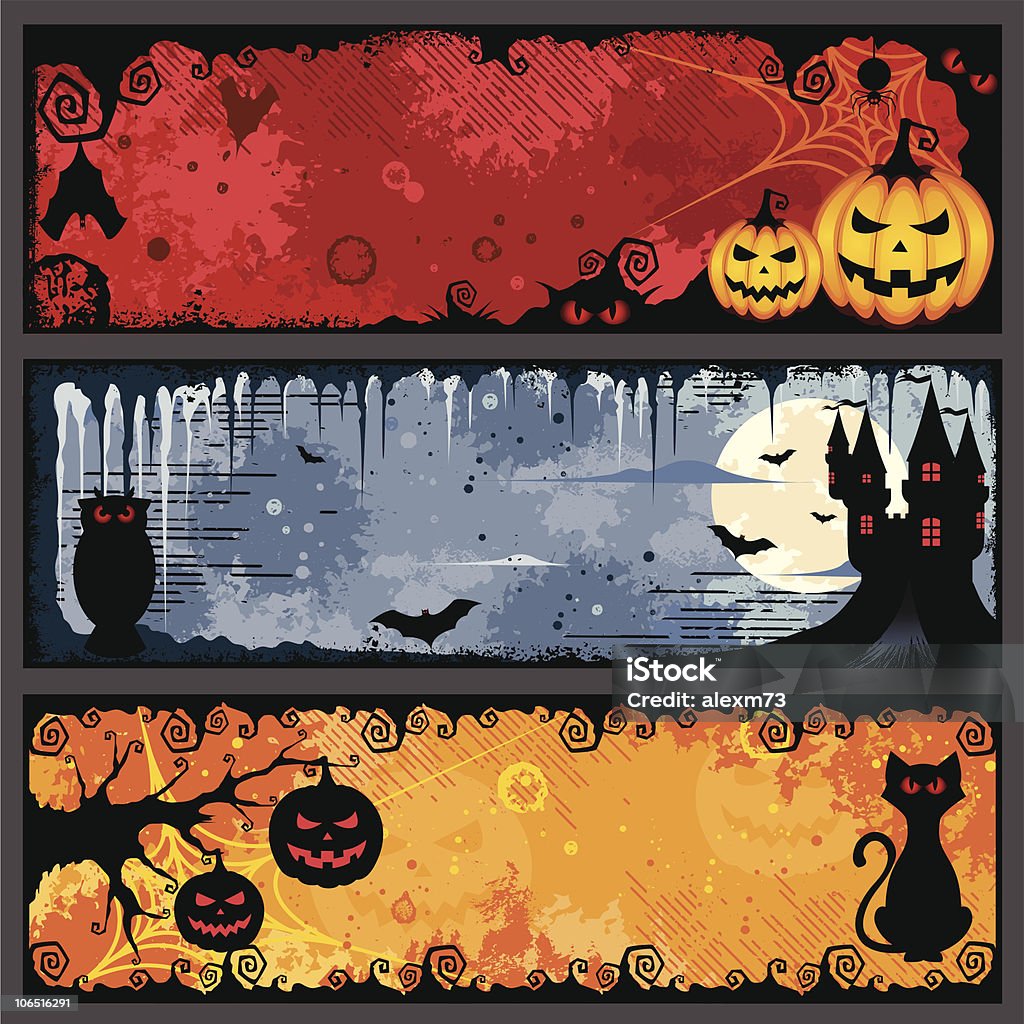 Banners de Halloween - Vetor de Assustador royalty-free