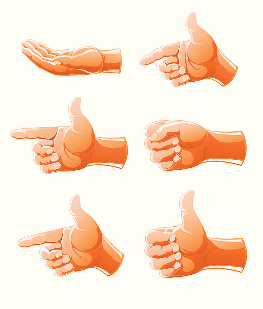 set of gesture arm  pollex stock illustrations