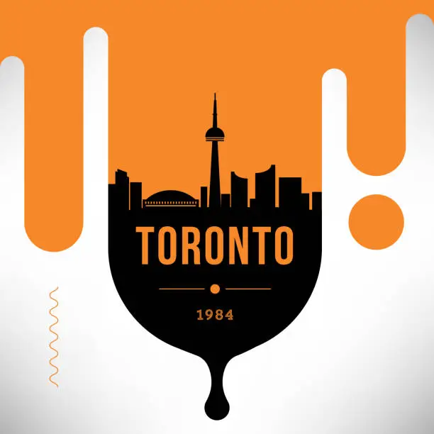 Vector illustration of Toronto Modern Web Banner Design with Vector Linear Skyline