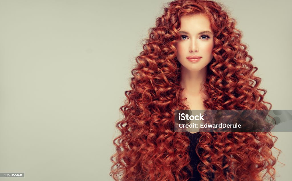 Portrait Of Young Attractive Young Model With Incredible Dense Long Curly  Red Hairfrizzy Hair Stock Photo - Download Image Now - iStock