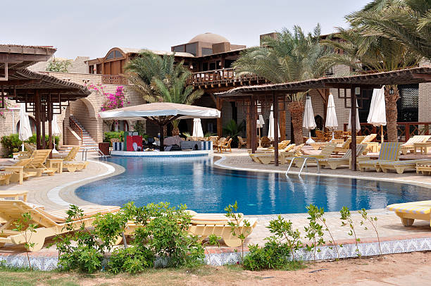 istock Hotel swimming pool in the back yard 106517023