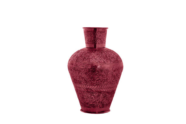 istock Elegant Metal vase isolated on a white background (glass, empty, vase) 1065172186