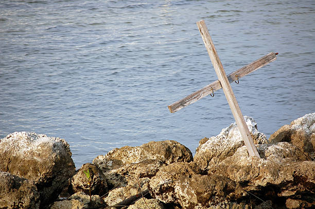 Ocean cross horizontal stock photo