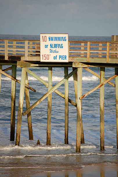 Pier Rules stock photo