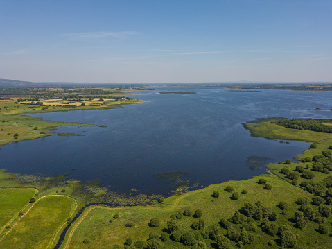 Aerial view of Lough Ree, Roscommon, Ireland.
