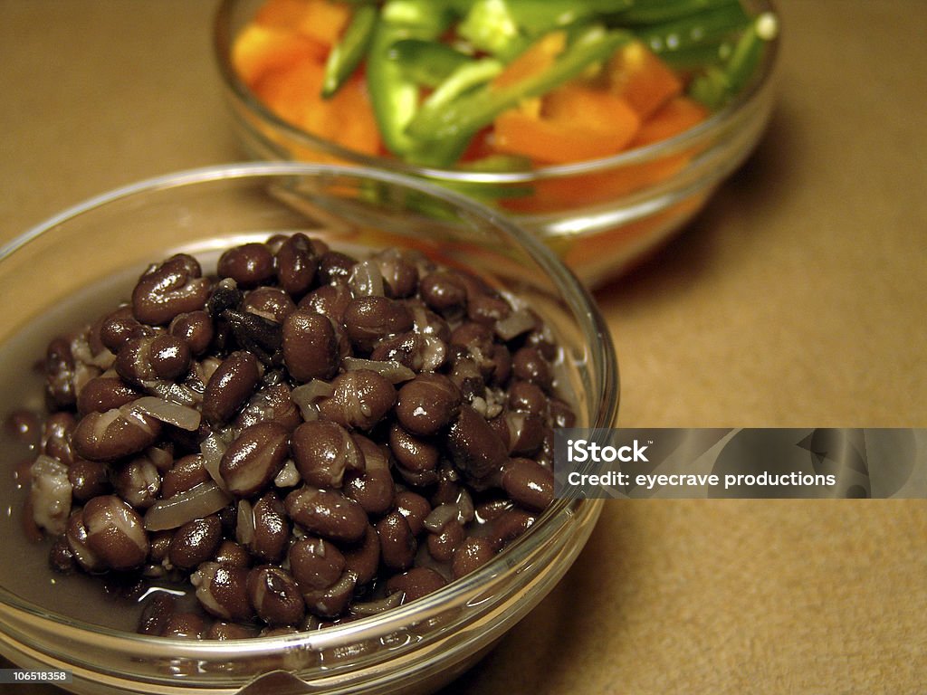Schwarze Bohnen peppers - Lizenzfrei Bohne Stock-Foto