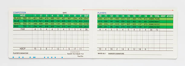 golf-scorecard - spielprotokoll stock-fotos und bilder