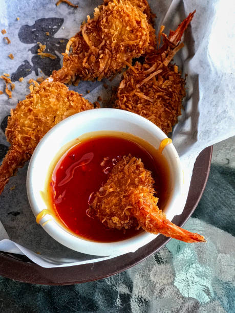 istock Delicious fried shrimps with sauc 1065195530
