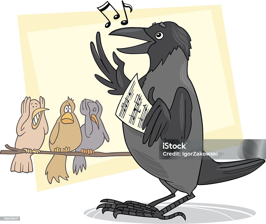 Canta crow - arte vectorial de Cantar libre de derechos