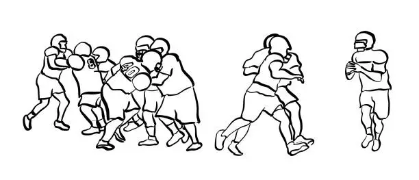Vector illustration of Tackle Team Football