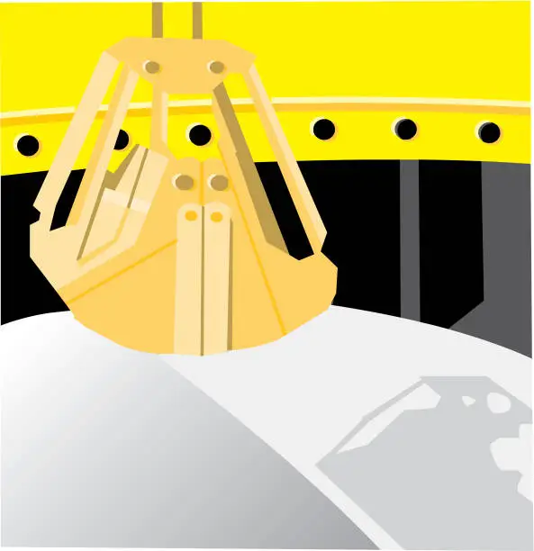 Vector illustration of Industrial Shovel Crain