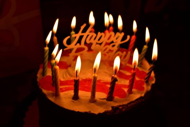 istock Birthday Cake With Candles Lit Up 1065228030