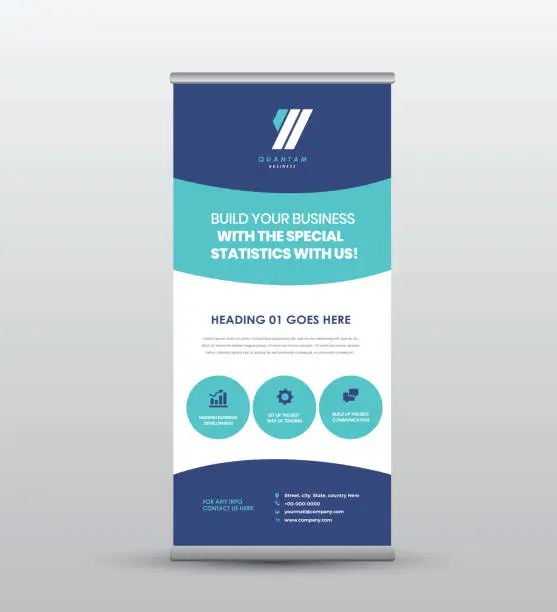 Vector illustration of Roll up Banner, Trade show Stand , Seminar Standing , Exhibition, Conference, Meeting, Roadside Standing , Business Billboard , Posters, Marketing Banner Design