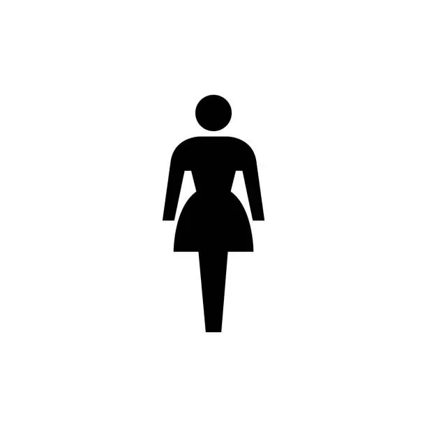 Vector illustration of female icon / public information symbol