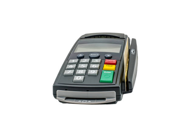 istock Credit card and card reader machine , Isolated on white background 1065250564
