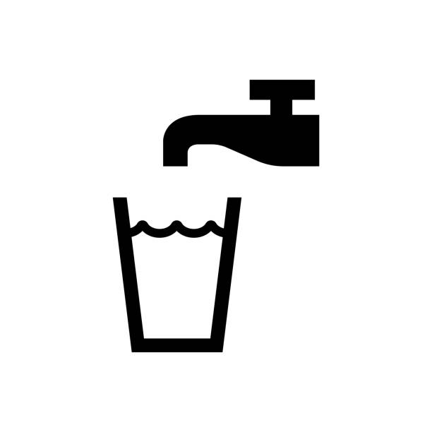 ilustrações de stock, clip art, desenhos animados e ícones de drinking water icon / public information symbol - tap airplane