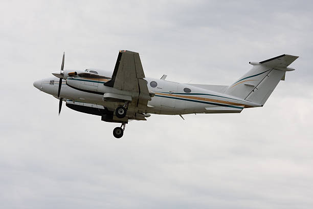 istock Dual prop aircraft soon after takeoff 106526409