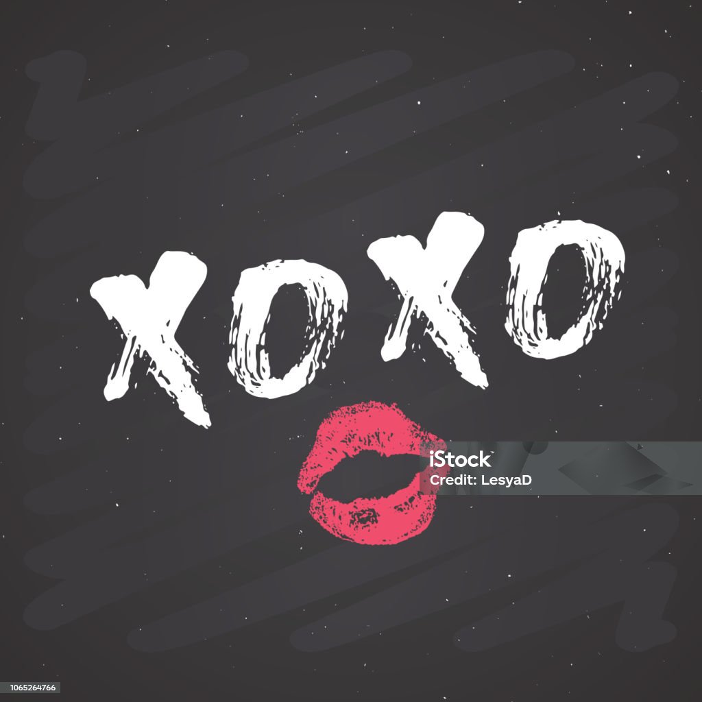 Xoxo Brush Lettering Sign Grunge Calligraphic Hugs And Kisses