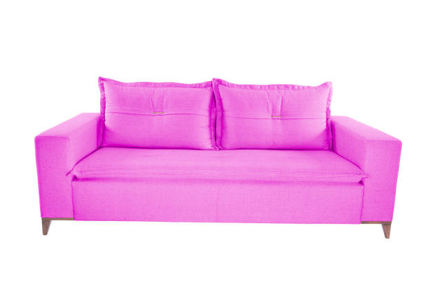 istock Three seats cozy color fabric sofa isolated on white background 1065265996