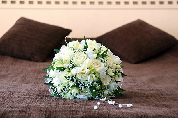 istock Wedding bouquet of the bride from roses 106526824