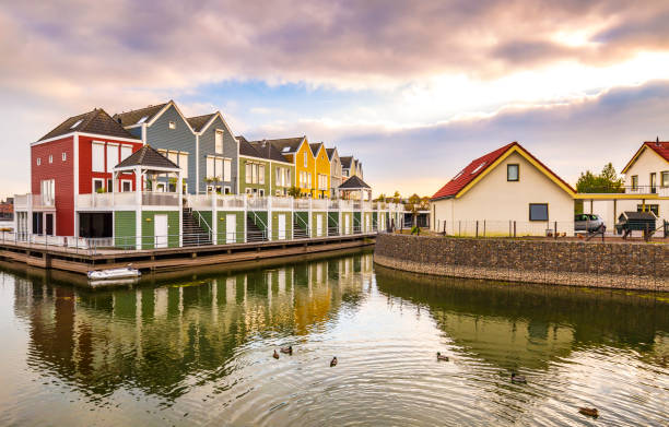 istock Dutch, modern, colorful vinex architecture style houses at waterside 1065271224