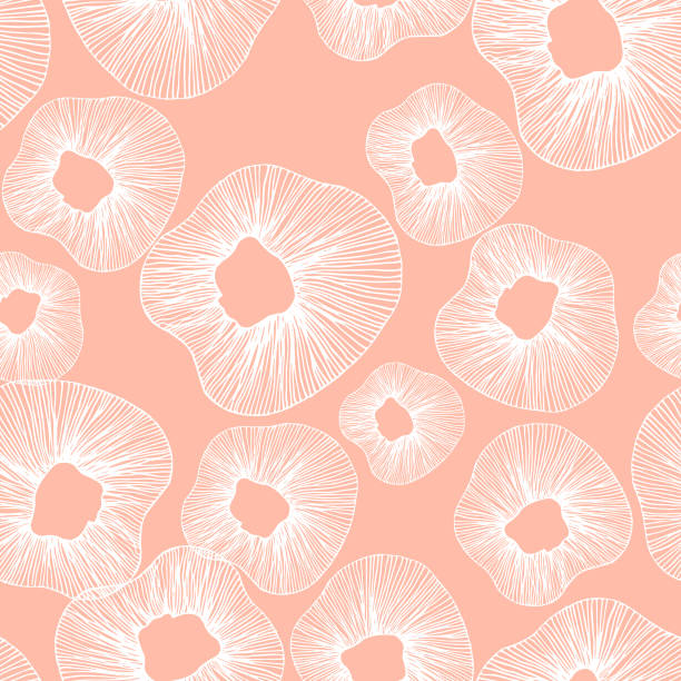 ilustrações de stock, clip art, desenhos animados e ícones de seamless pink line art pattern - underwater abstract coral seaweed