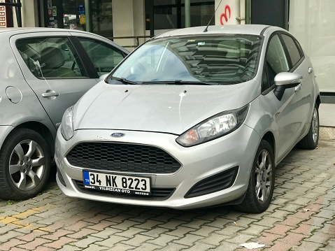 Istanbul,Turkey- November 12, 2018:Ford Fiesta parked on the street of Istanbul