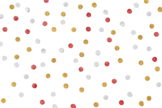 istock Red gold and silver glitter confetti paper cut on white background 1065276054